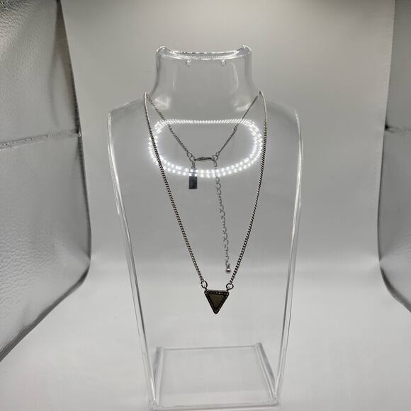 Silver necklace with pave stones - Picture 2 of 3